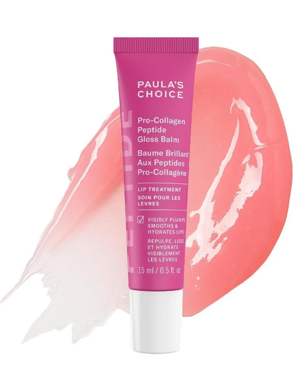 Hydrating Pro-Collagen Lip Balm - Glossy Finish, Non-Sticky, Sheer Tint